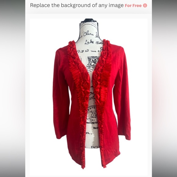 Vintage Berek Red Floral Longsleeve Cardigan Sweater - Picture 3 of 10